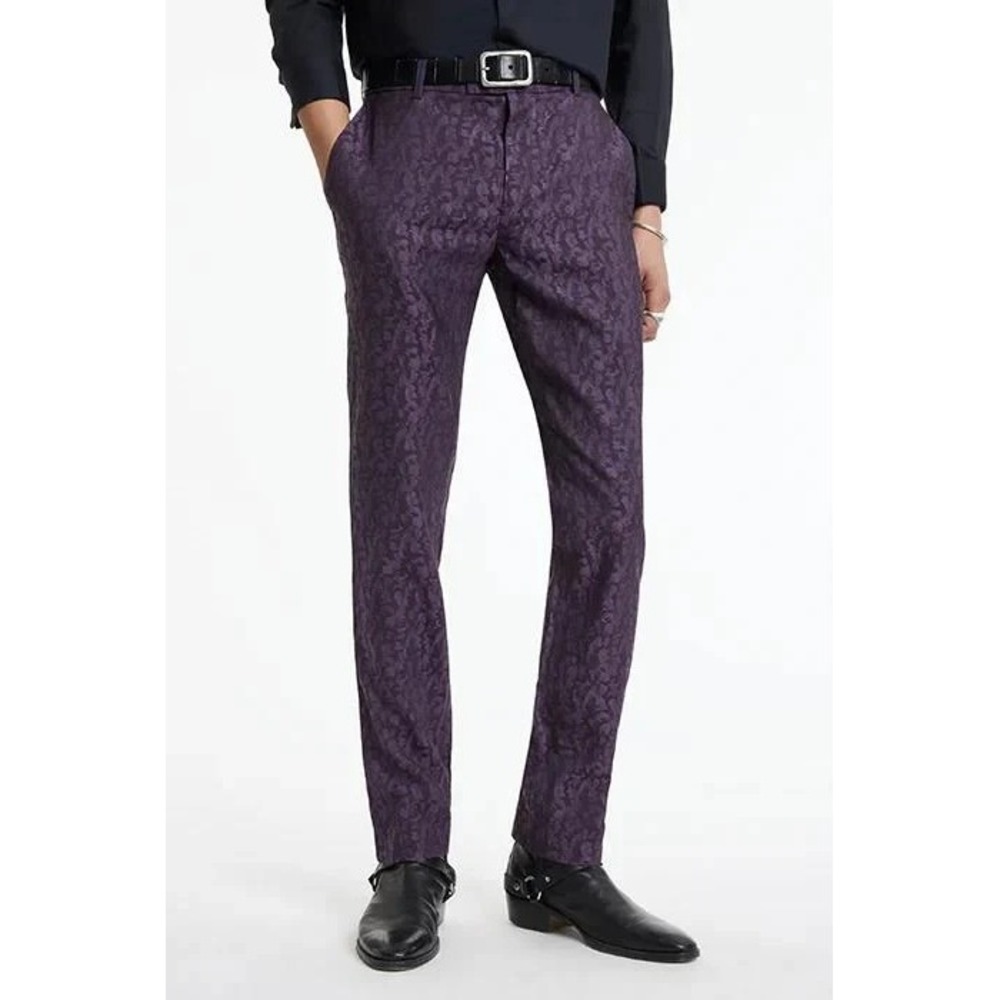 John Varvatos Mercer Pants‎ in Purple Haze Men IT 56 US 38x33 Wool Silk NWT $348